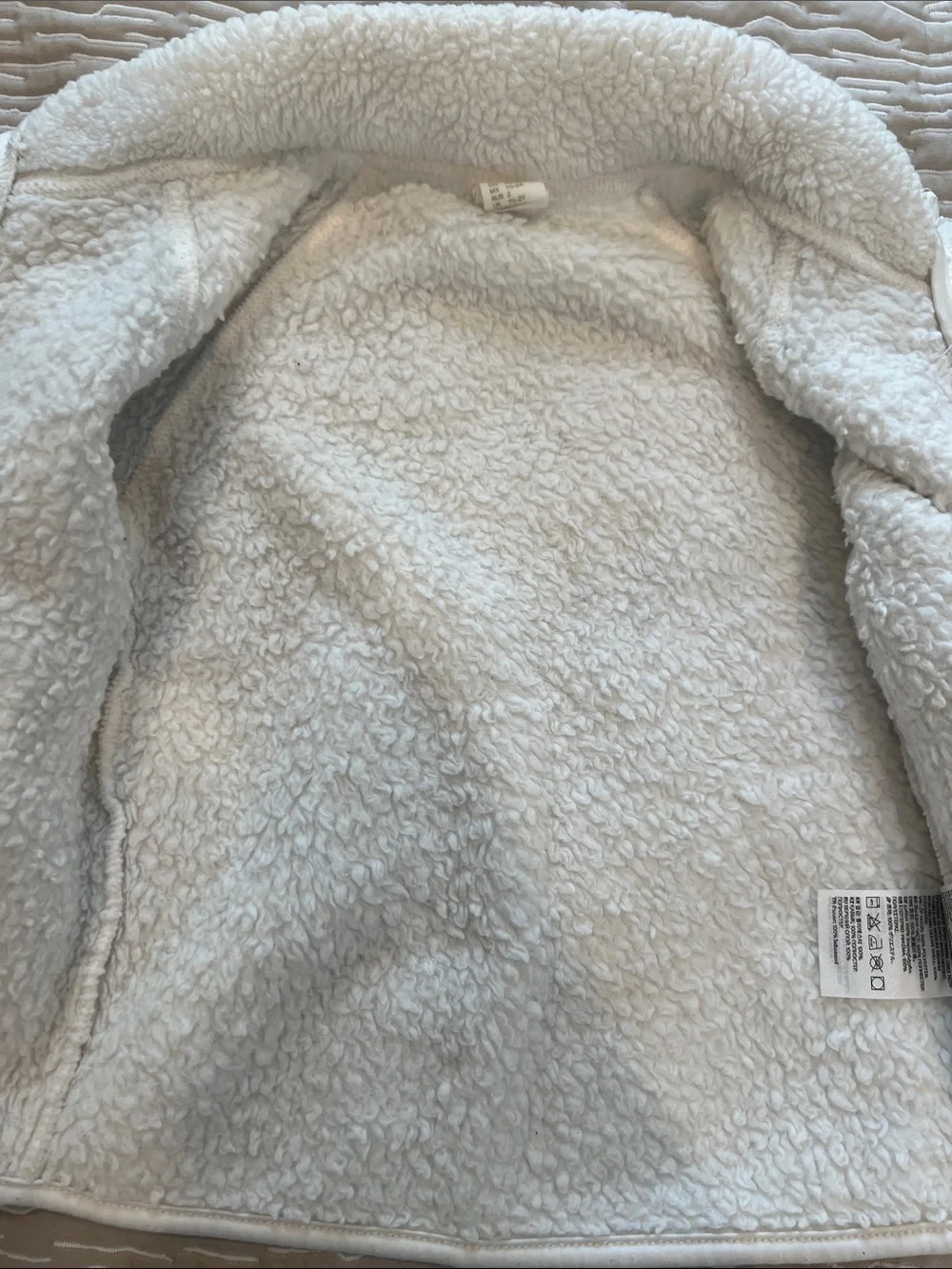 H&M Kids White Sherpa Zip-Up Jacket
